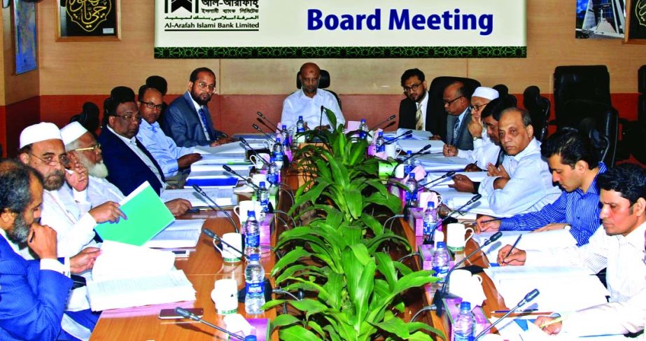 Badiur Rahman, Chairman of the Board of Directors of Al-Arafah Islami Bank Ltd, presiding over the 270th meeting held in the city on Sunday.