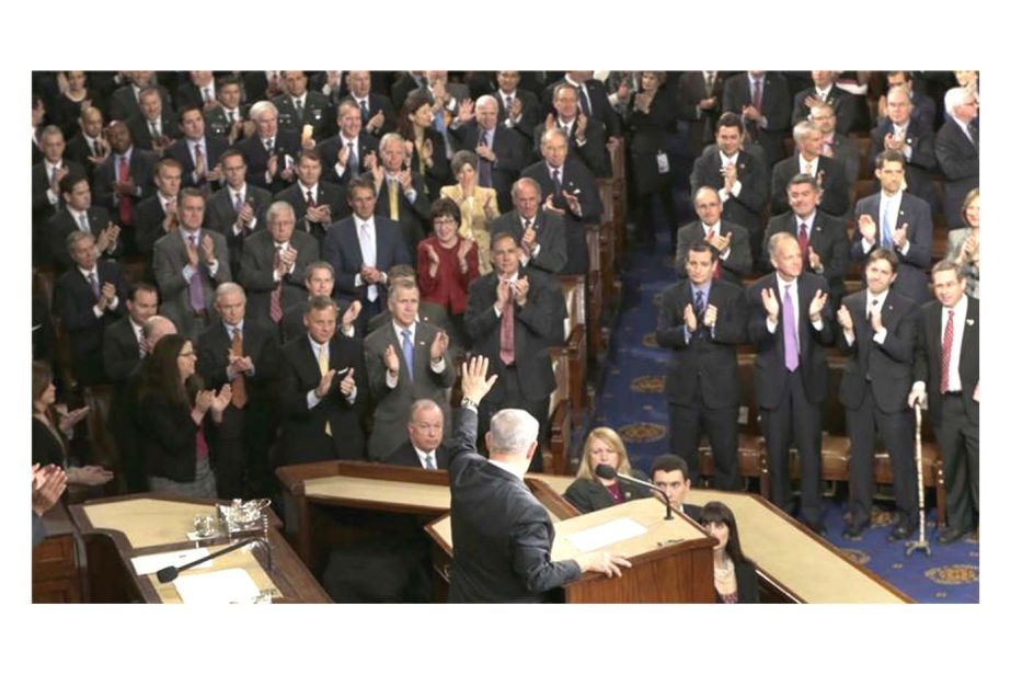 Israeli Prime Minister Benjamin Netanyahu was greeted at the US Congress by a long standing ovation.