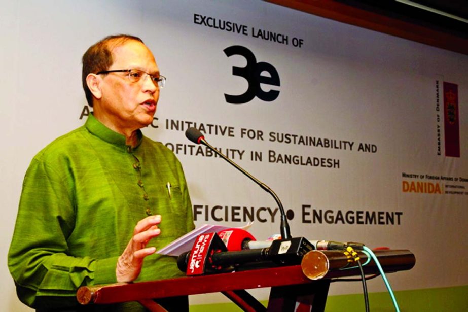 Bangladesh Bank Governor Dr Atiur Rahman speaking at a launching ceremony of 'Energy Efficiency Engagement Program' of Nordic Chamber of Commerce and Industry in Bangladesh in association with the Danish International Development Agency at a city hotel