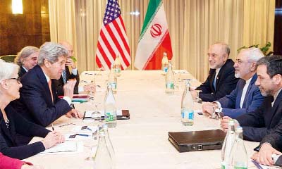 US Secretary of State John Kerry and Iranian Foreign Minister Jawad Zarif lead their delegations at the talks held here on Wednesday.