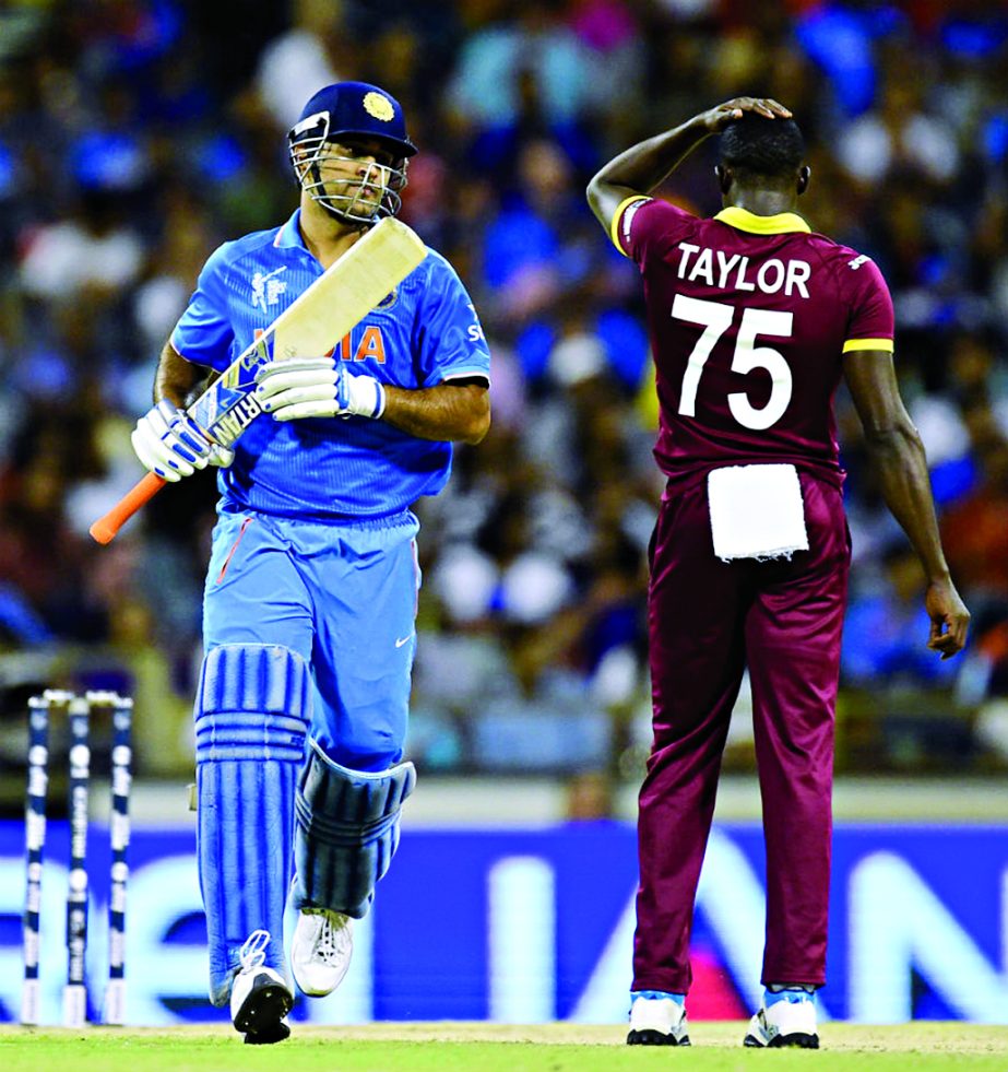 MS Dhoni struck an unbeaten 45 from 56 balls to guide India home during the ICC World Cup 2015, Group B match against West Indies at Perth on Friday.