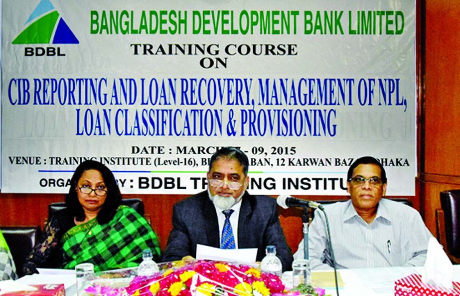 Md Wahiduzzaman Khondoker, Deputy Managing Director of Bangladesh Development Bank Ltd, inaugurating a training on Ã’CIB Reporting and Management of Non-Performing Loan, Loan Classification & Provisioning" at the bank's Training Institute in the city