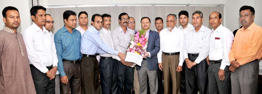 Newly -elected President of CCCI Mahabubul Alam being greeted by the former students of Gahira AJYMS High School.