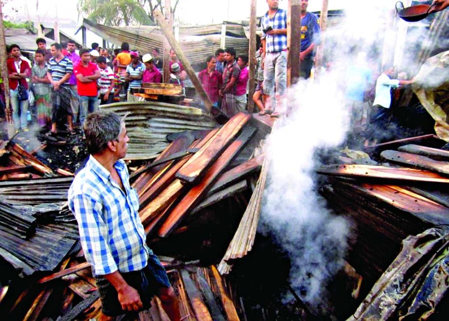 A devastating fire broke out at Siddhirganj furniture market in N'ganj, probably originated from short-circuit or mosquito coil on Friday night.