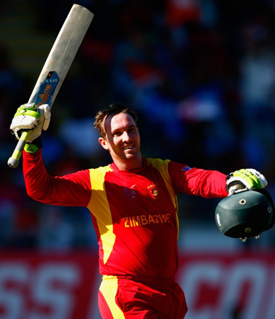 Brendan Taylor smashed 138 off 110 balls during the 2015 ICC Cricket World Cup match between India and Zimbabwe at Eden Park on Saturday in Auckland, New Zealand.