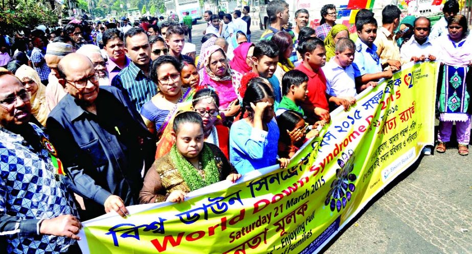 A rally was brought out by Bangladesh Down Syndrome Association from in front of Jatiya Press Club in city on Saturday.