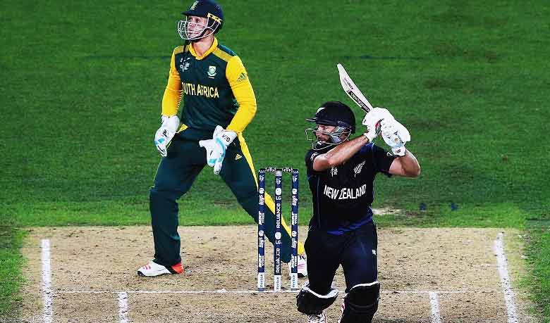 Grant Elliott produced a fifty under pressure, New Zealand v South Africa, World Cup 2015, 1st Semi-Final, Auckland, March 24, 2015. Photo: espncricinfo