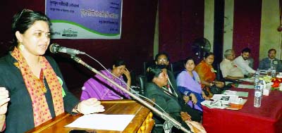 RANGPUR: Executive Director of BLAST Barrister Sara Hossain addressing a day-long grass-root level women leaders' conference as Chief Guest in the city on Thursday .