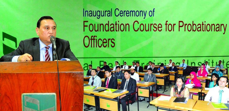 Shamsul Huda Khan, Managing Director of National Bank Limited, inaugurating a 'Foundation course for Probationary Officers' (50th batch) of the bank at its training institute in the city recently. Md Jahangir Bin Hamid, SVP & Head of HRD of the bank wa