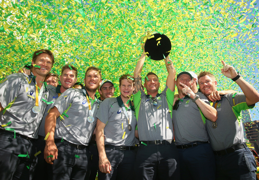 Australia's celebrations continued into Monday at Melbourne.