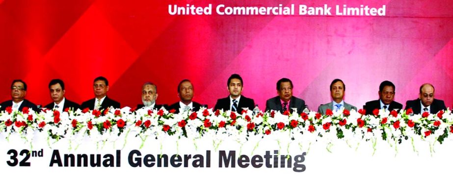 MA Hashem, Chairman of United Commercial Bank Limited, presiding over the 32nd Annual General Meeting of the bank at Bashundhara Convention Centre in the city on Tuesday.