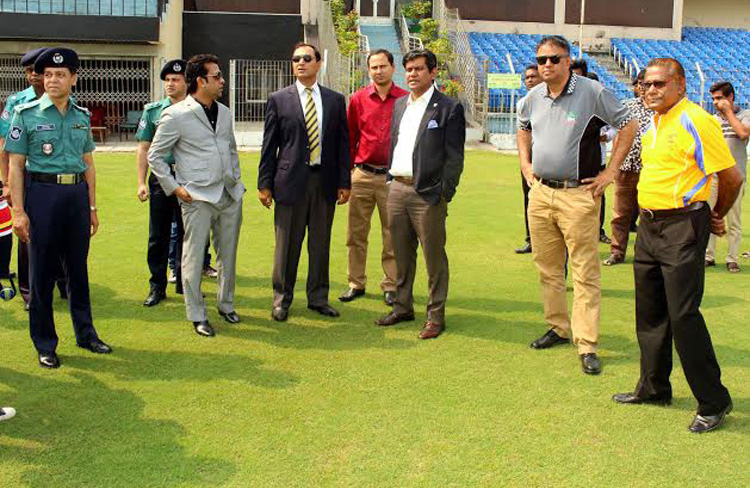 Security In-charge of Pakistan Cricket Board Colonel Azam Khan inspected the Shaheed Sheikh Abu Nasser Stadium in Khulna ahead of the tour of Pakistan National Cricket team on Wednesday.