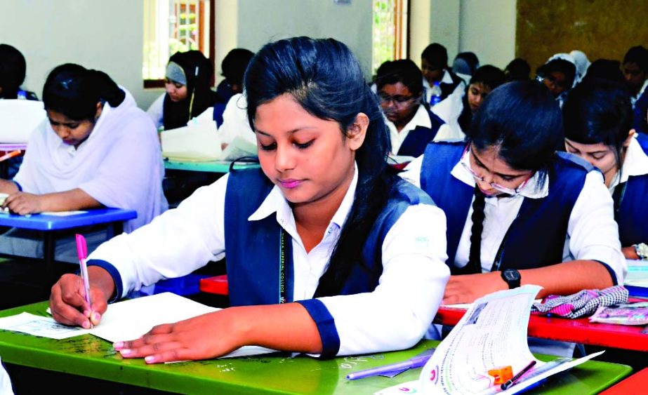 The first day of HSC and its equivalent examinations held at Viqarunnisa Noon School and College centre on Wednesday.