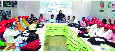 RANGPUR: Mrs Sultana Parveen, Additional Deputy Commissioner( Education and ICT) speaking at a workshop on 'Wash in School' as Chief Guest organised by BDRCS in Rangpur City on Saturday.