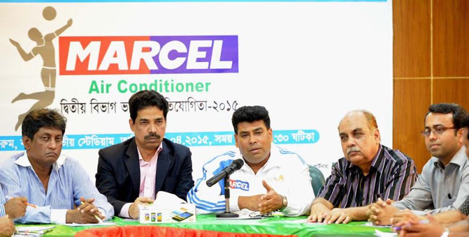 First Senior Additional Director of RB Group FM Iqbal Bin Anwar Dawn addressing a press conference at the conference room of Bangabandhu National Stadium on Sunday.