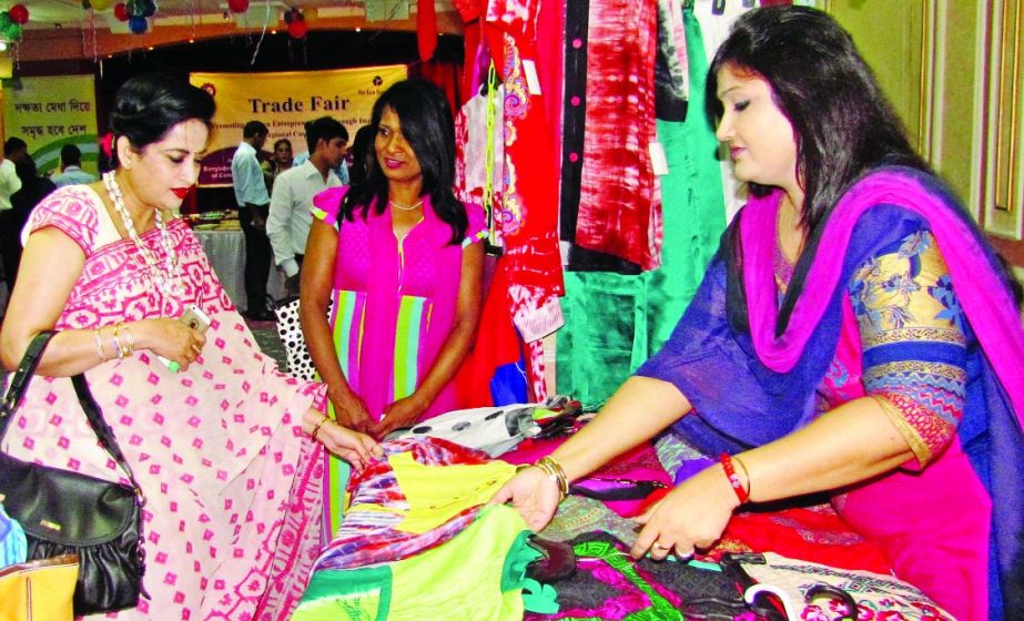 Selima Ahmad, President of Bangladesh Women Chamber of Commerce and Industry, inaugurating a day-long Boishakhi trade fair at Nitol Center, Mohakhali in the city on Saturday. Organised by BWCCI in association with the Asia Foundation.