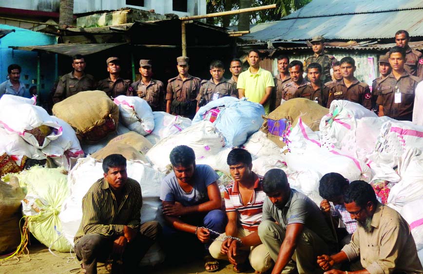 JOYPURHAT: Taskforce arrested five persons with Indian goods worth Tk 1.11 crore from Panchbibi station yesterday.