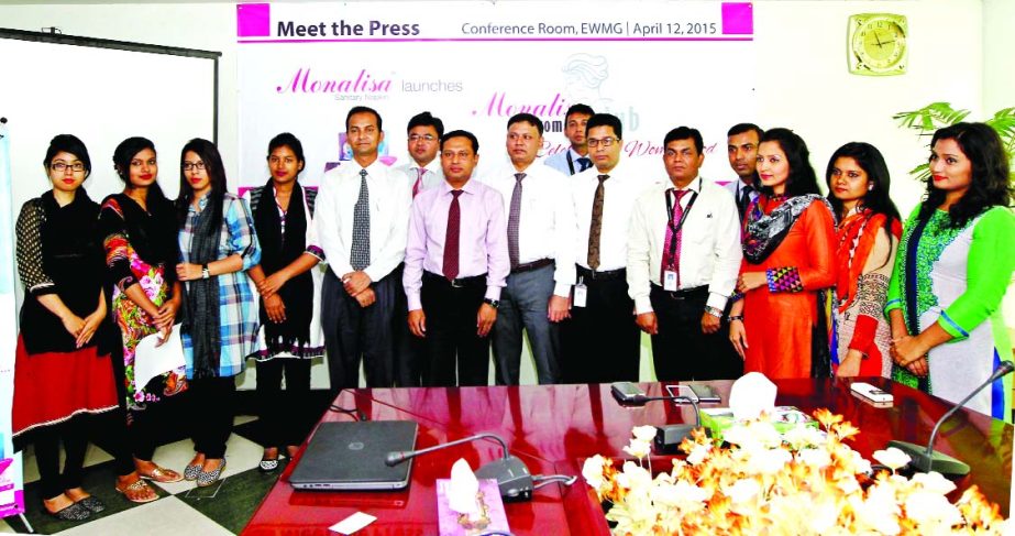 Basundhara Paper Mills Limited organises a press conference on the occasion of re-launching Monalisa brand in association with Monalisa Women's Club at conference room of East West Media Group in the city on Sunday.