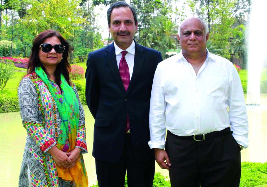 The Pakistan High Commissioner to Bangladesh Shuja Alam and Commercial Secretary, Farah Farooq, visiting Beximco Industrial Park at Sarabo, Kashimpur, Gazipur on Monday. Syed Naved Husain, Beximco Group Director and CEO received them.