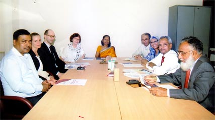 A three-member German delegation of Rhine Waal University headed by Dr. Marie Louise Klotz, President Rhine Waal University met with Prof. Khaleda Ekram, Vice-Chancellor of BUET on Sunday at the latter's office. The other members of the delegation were V