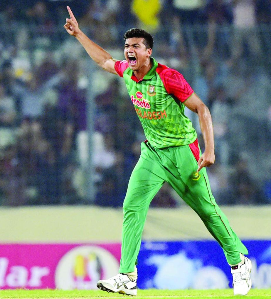 Taskin Ahmed picked up the key wickets of Pakistan during the 1st ODI between Bangladesh and Pakistan at the Mirpur Sher-e-Bangla National Cricket Stadium on Friday. Bangladesh won the match by 79 runs.