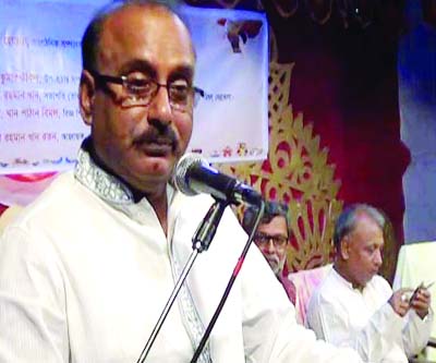 NETRAKONA: Ahmed Hossain, Organising Secretary , Bangladesh Awami League speaking at the concluding session of four- day long Baishakhi Mela as Chief Guest at Netrakona Datta High School ground on Thursday. Asim Kumar , Deputy Publicity Secretary of AL c