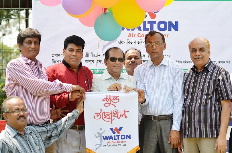 State Minister for Youth and Sports Biren Sikder formally inaugurating the 1st Division Volleyball League at the Volleyball Stadium on Saturday .