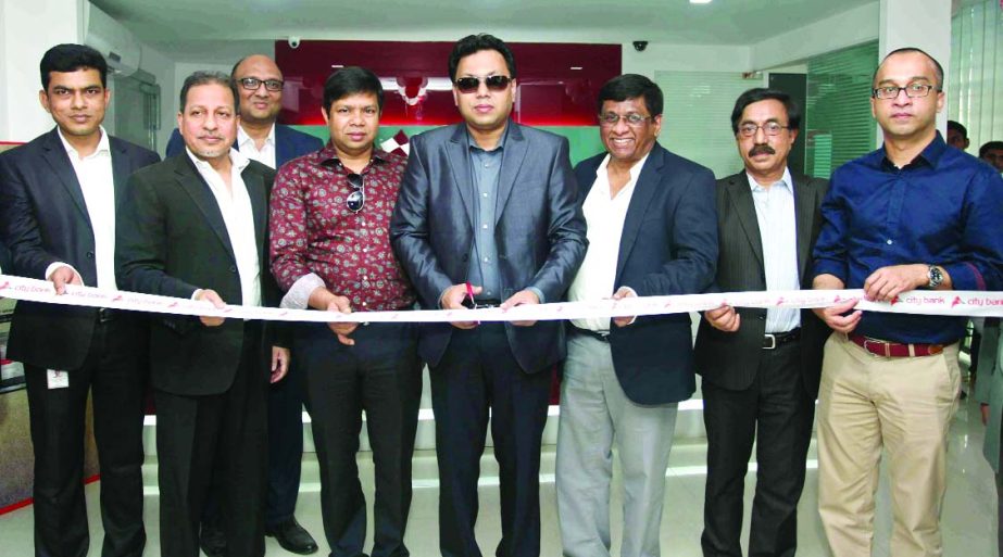 Rubel Aziz, Chairman of City Bank inaugurating the bank's branch at Bhulta in Narayanganj recently. Aziz Al Mahmood, Director of the bank was present as special guest.