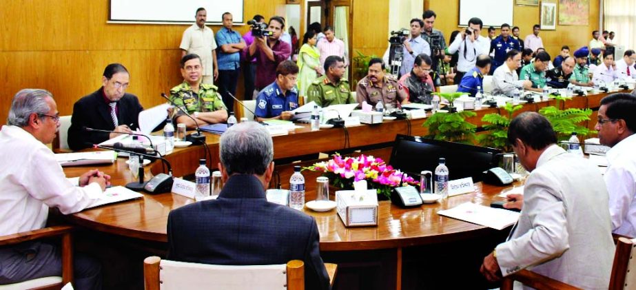 Top brass of law enforcement and intelligence agencies attended a view exchange meeting with CEC Kazi Rakibuddin Ahmed on Sunday at Election Commission auditorium on the possible deployment of army ahead of City Corporation polls scheduled on April 28.