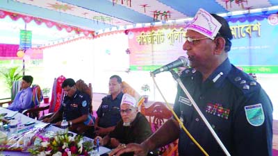 KISHOREGANJ: Mafuzul Hoque Nuruzzaman, DIG Police of Dhaka Range speaking a community policing conference held at local police line parade ground on Saturday. Among others Md Anwar Hossain, SP chaired the meeting. Among others SM Alam, DC, Shafiqual Isla