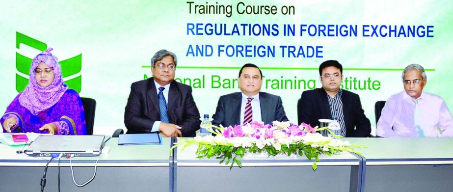 Shamsul Huda Khan, Managing Director and CEO of National Bank Limited, inaugurating a four-day long training course on 'Regulations in Foreign Exchange and Foreign Trade' at the bank's Training Institute in the city recently. SM Ahsan Habib, Prof and D