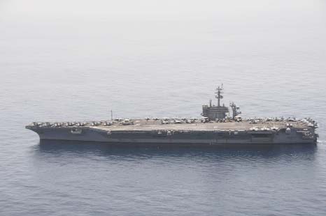 Photo shows the aircraft carrier USS Theodore Roosevelt (CVN 71) as it operates in the Gulf conducting maritime security operations.