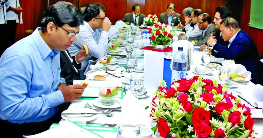 Abdul Hafiz Choudhury FCA, Past President of the Institute of Chartered Accountants of Bangladesh, presiding over its Advisory Committee meeting at a hotel in the city on Thursday. Masih Malik Chowdhury FCA, President and Council Members of ICAB were pres