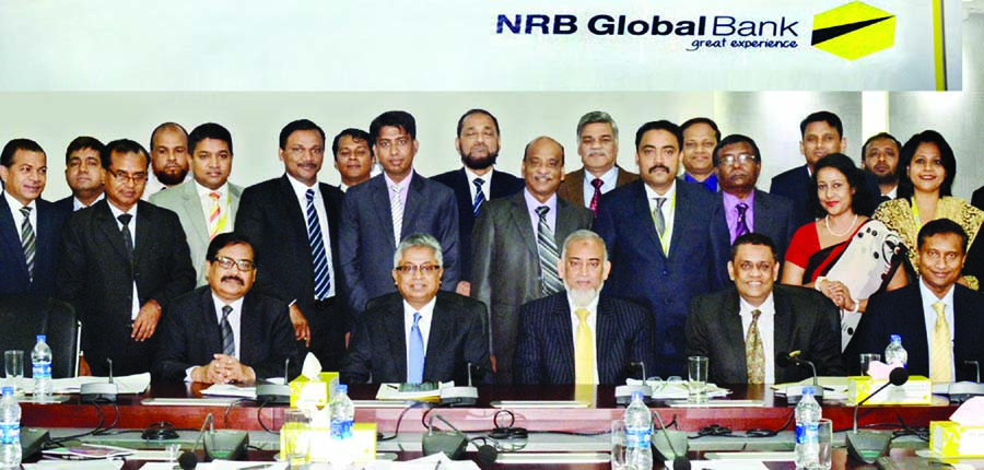 Nizam Chowdhury, Chairman of NRB Global Bank Limited, inaugurating "Annual Business Review Meeting 2015" of branch managers and divisional heads of the bank at its head office on Tuesday. Md Abdul Quddus, Managing Director of the bank presided.