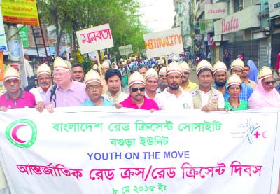 BOGRA: Bangladesh Red Crescent Society, Bogra District Unit brought out a rally in observance of the 187th World Red Cross and Red Crescent Day on Friday.