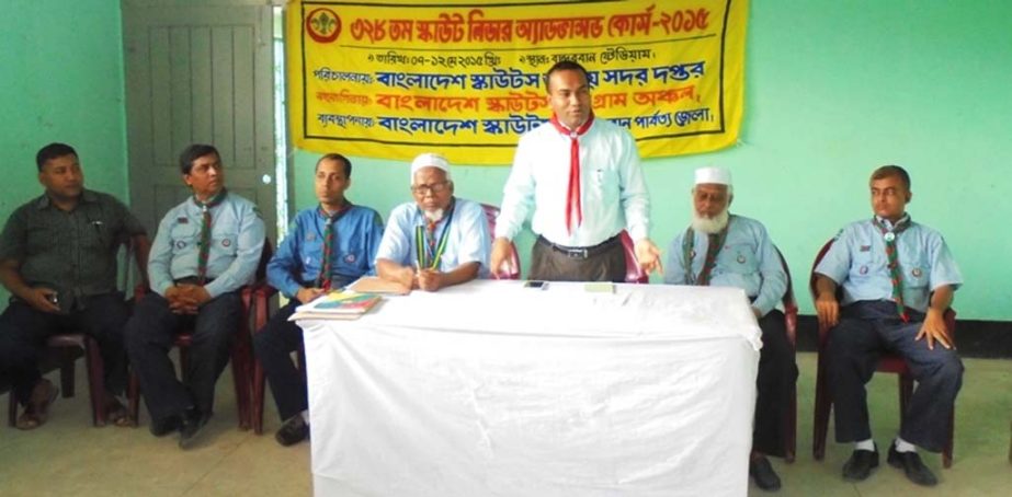 Additional Deputy Commissioner (Gen) Mohammad Abu Jafar inaugurating week-long scout training course at Bandarban yesterday.