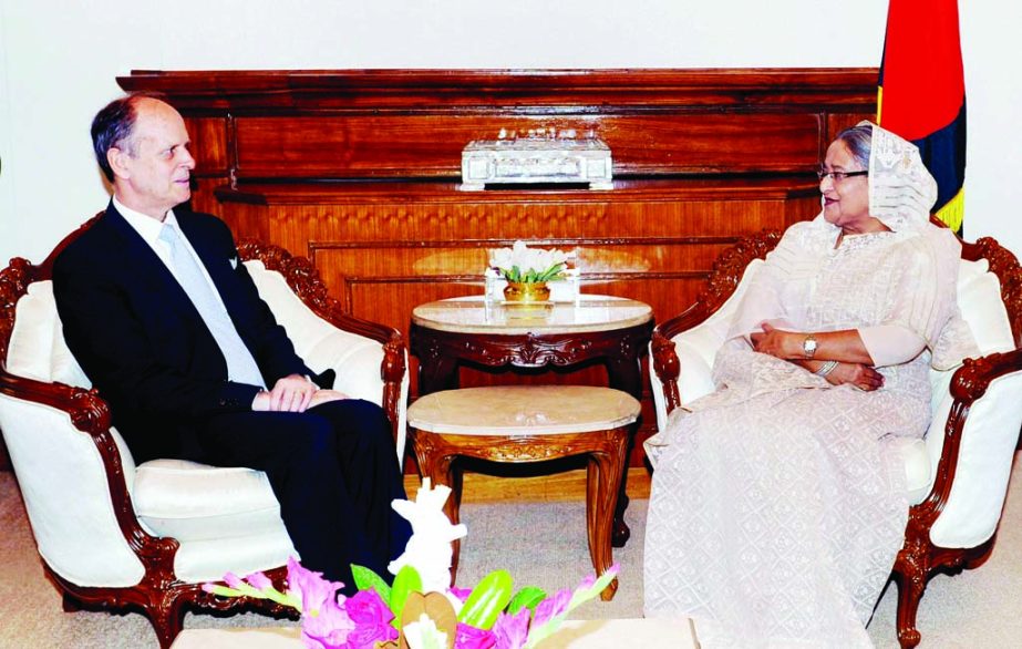 UN Resident Coordinator and UNDP Resident Representative Robert Watkins called on Prime Minister Sheikh Hasina at her office on Sunday. PID photo