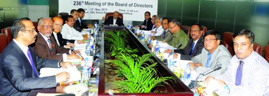 Kazi Akram Uddin Ahmed, Chairman of the Board of Directors of Standard Bank Ltd, presiding over the 236th meeting of the bank at its board room on Wednesday.