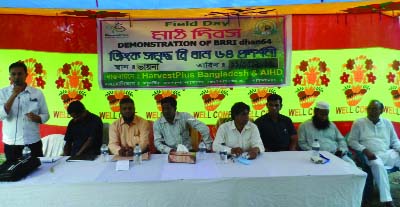 PABNA: Participants at the field day of zink enriched BRRI Dhan 64 in Sujanagar. organised by Agriculture Extension Department on Thursday.