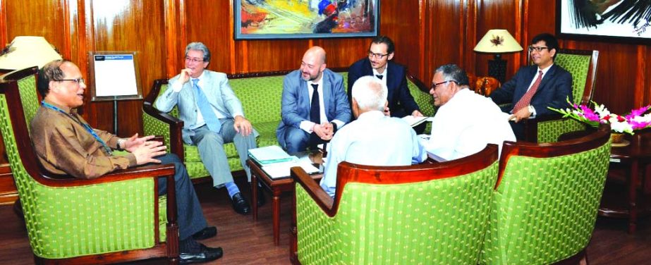 Italy Ambassador Mario Palma and his team call on Bangladesh Bank Governor Dr Atiur Rahman at the latter's office on Wednesday. They exchanged views on mutual business interest. Adviser of Change Management of BB Allah Malik Kazemi and Executive Director