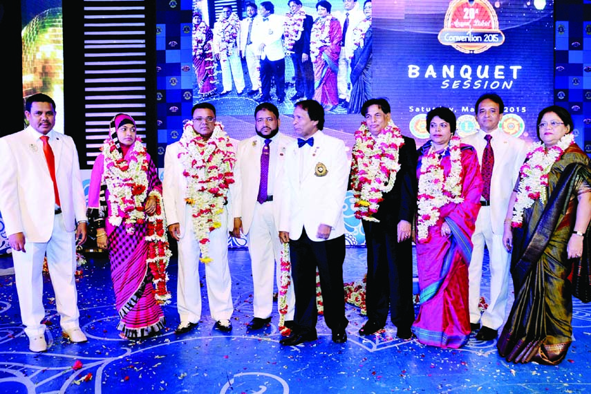 Newly elected office-executives of the Lions Clubs International, District 315 A1, Bangladesh were accorded reception at its 20th annual convention-2015 held recently at Sonargaon Hotel in the city.