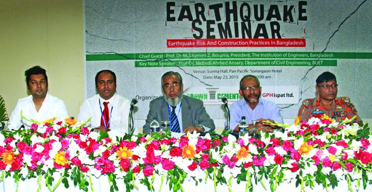 Crown Cement and GPH Ispat, jointly organised a seminar on 'Earthquake Risk and Construction Practices in Bangladesh' at a hotel in the city on Saturday. Engr Maj General Hamid Al Hasan (Retd), Advisor of Crown Cement Group, delivered welcome address in