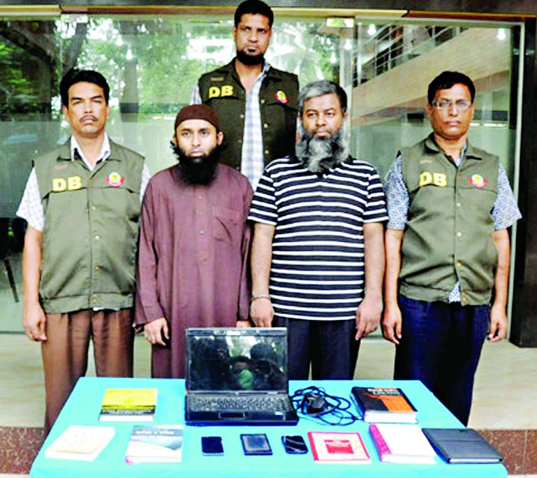 Two activists of ISIS were arrested by DB police from city's separate areas with a laptop and some Jihadi books on Monday.