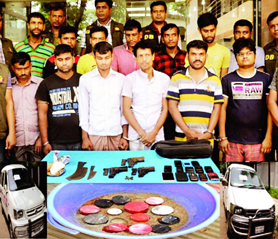DB police on Tuesday arrested 25 robbers from city's different areas along with two microbuses and three pistols from their occupation.