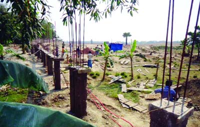 NARSINGDI: A view of the construction work of Inland Container Terminal of over 250 acres of land in Polash upazila of Narsingdi. This picture was taeken yesterday.