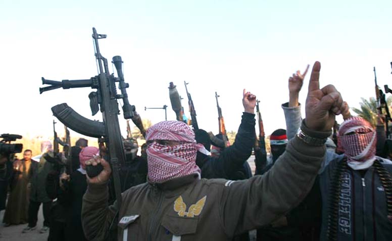 AP file photo shows members of the Islamic State.