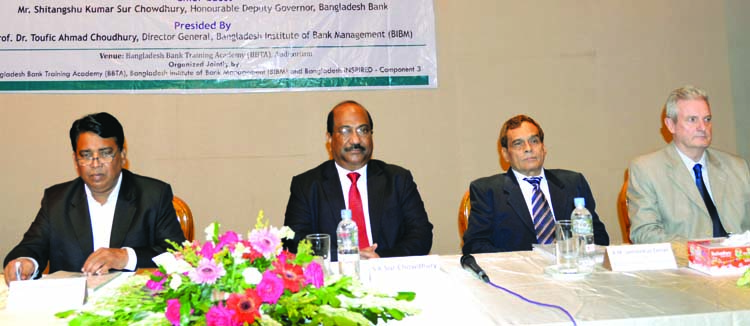 Bangladesh Bank Deputy Governor SK Sur Chowdhury inaugurating a seminar on "Best Practices Indicators Benchmarks for SME Financing Development" organized by Inspired at BB Training Academy, Mirpur on Tuesday.