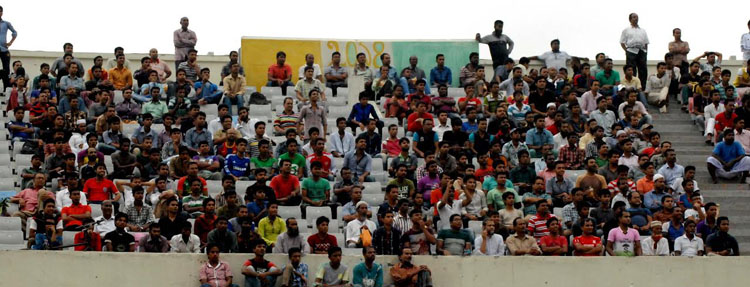 A good number of spectators arrived at the Bangabandhu National Stadium to watch the match of World Cup Qualifiers between Kyrgyzstan and Bangladesh on Thursday.