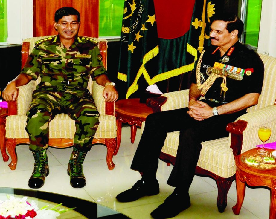 Visiting Indian Army Chief General Dalbir Singh called on Bangladesh Army Chief Iqbal Karim Bhuiyan at the latterâ€™s office on Monday.