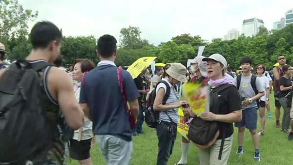 Pro-democracy campaigners take to the streets of Hong Kong, but in far smaller numbers than expected, before a vote on a political reform package that has divided the city and sparked mass protests.